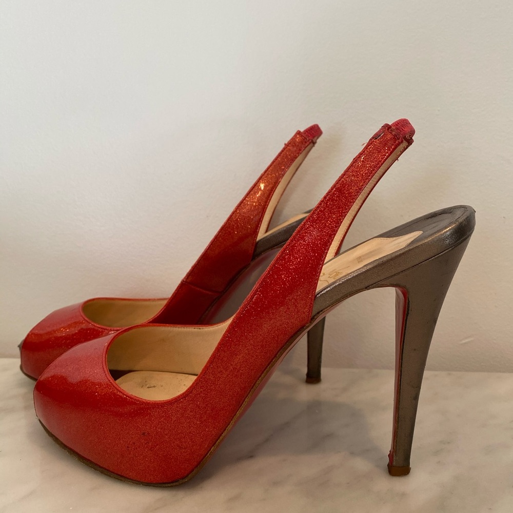 Christian Louboutin No Prive Red Patent Glitter